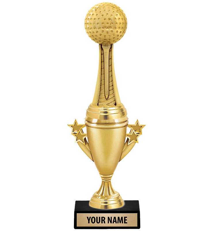 Golf Starburst Cup Trophy With Figure