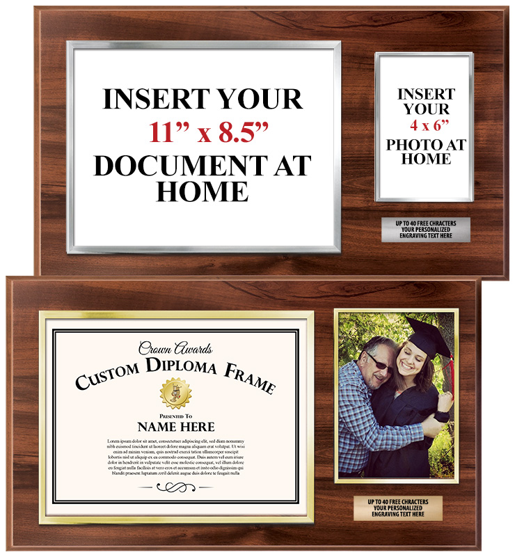 19.5"W x 11" Diploma and Photo Plaque
