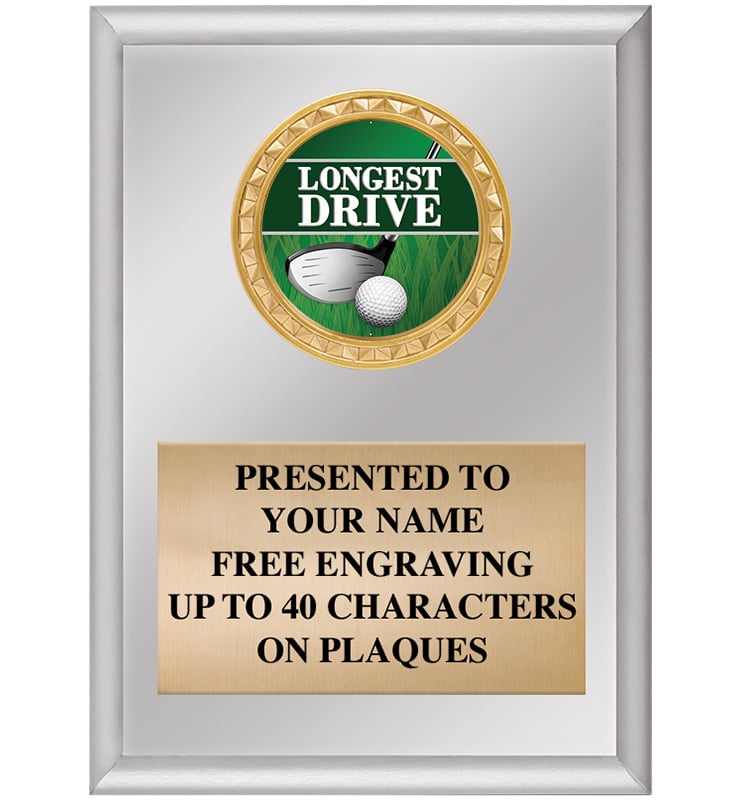 Silver Vertical Golf Insert Plaque