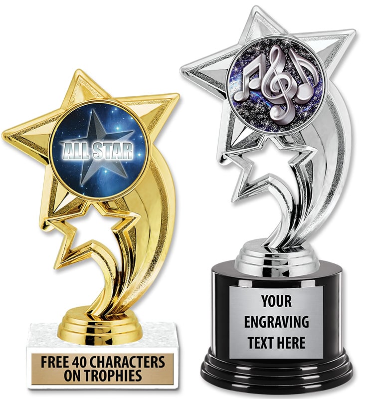 Gold and Silver Sky Rocket Insert Trophies