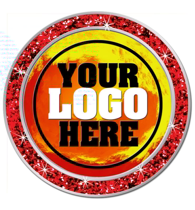 1.3" Red Glitter Insert Pin