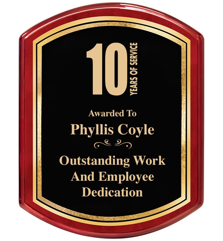 Regal Rounded Rosewood Plaque