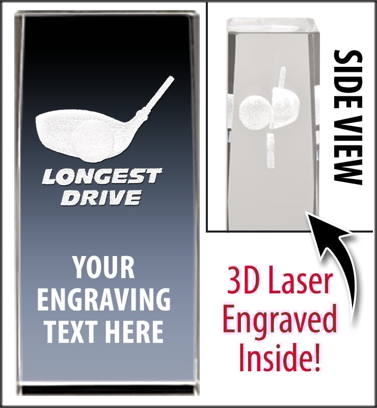 Golf Longest Drive 3D Laser Crystal