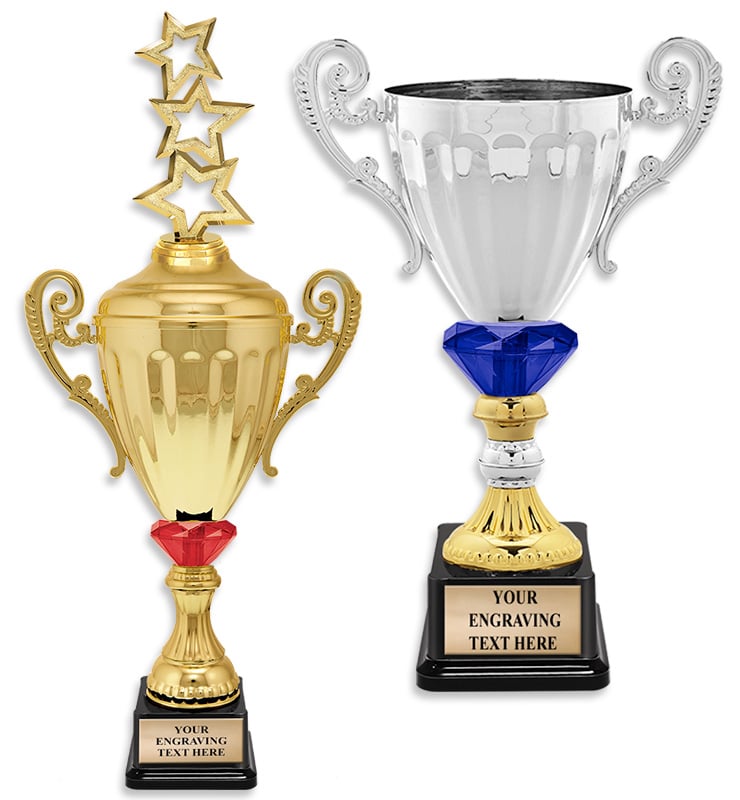10 3/4" - 24 3/4" Metal Crystalline Cup Trophies