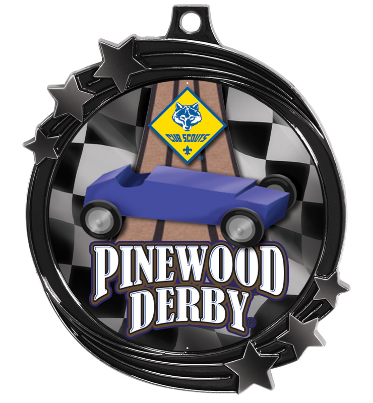 2 1/2" Black Nickel Shooting Star Medal