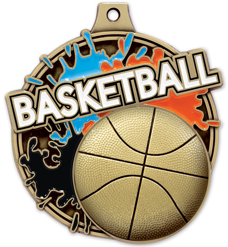 2" Basketball Splash Medals