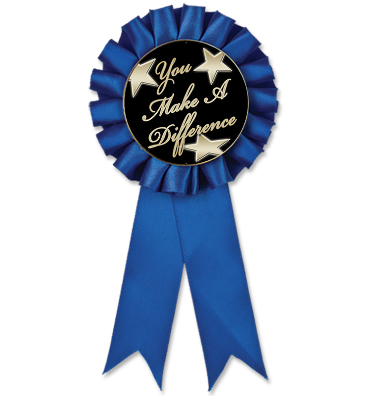 Blue Rosette Ribbon