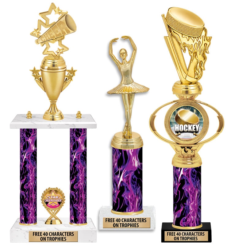 Purple & Pink Inferno Column Trophies