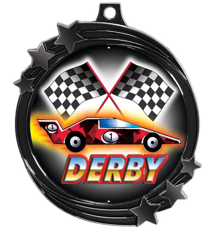 2 1/2" Black Nickel Shooting Star Medal