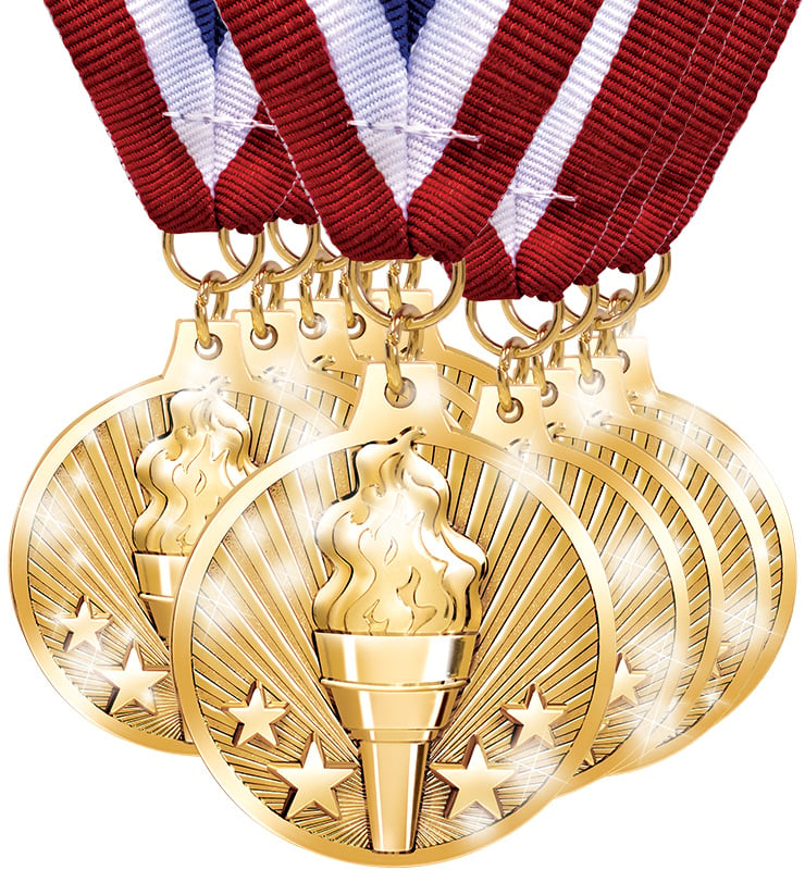 2" Torch Medals 10 Pack