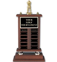 12 Plate Walnut Perpetual Trophy