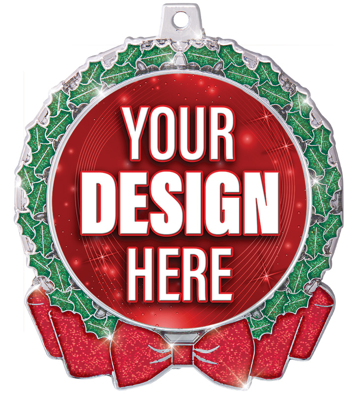 2 3/4" Glitter Wreath Medal