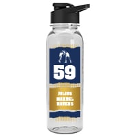 Clear School Spirit Water Bottle 24oz - Navy Gold