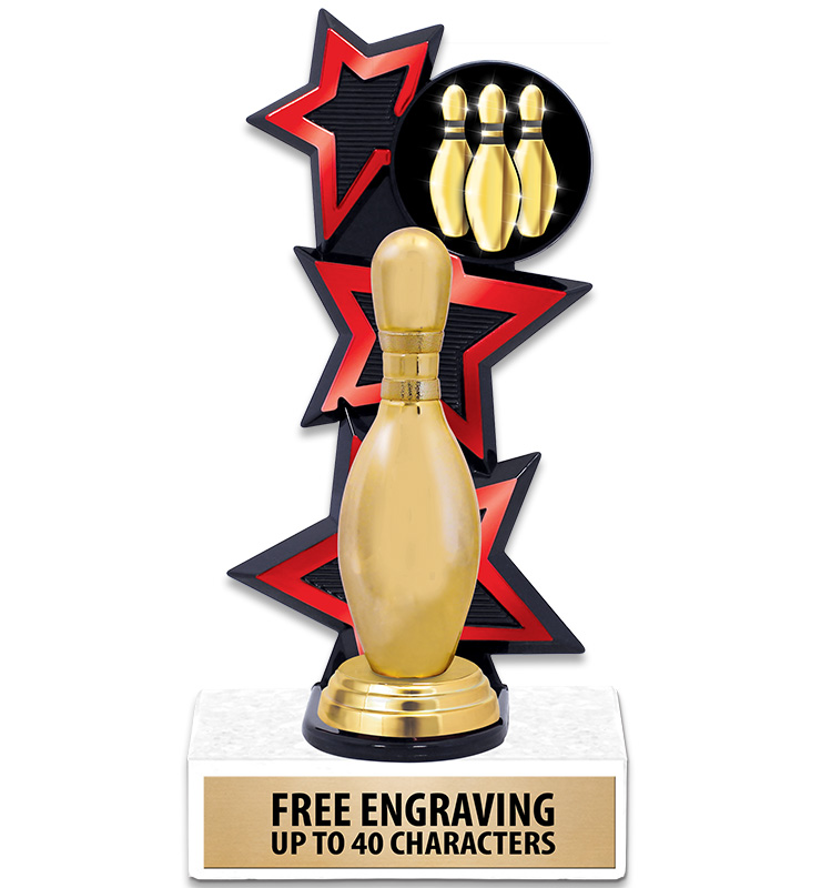 Three Star Backdrop Red Insert Trophy