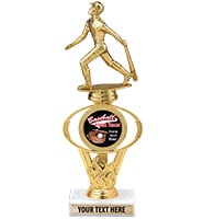 10" & 12" Oval Flame Riser Custom Insert Trophies