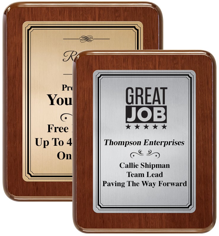 Color Printed Chatoyant Walnut Plaques