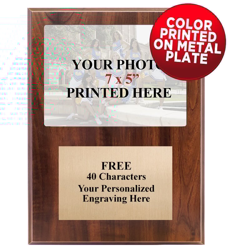 Wood Vertical Metal Photo Plaque
