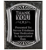 Roman Silver Black Marbleized Plaque