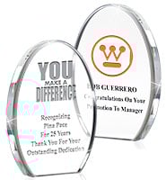 Oval Standing Paperweight