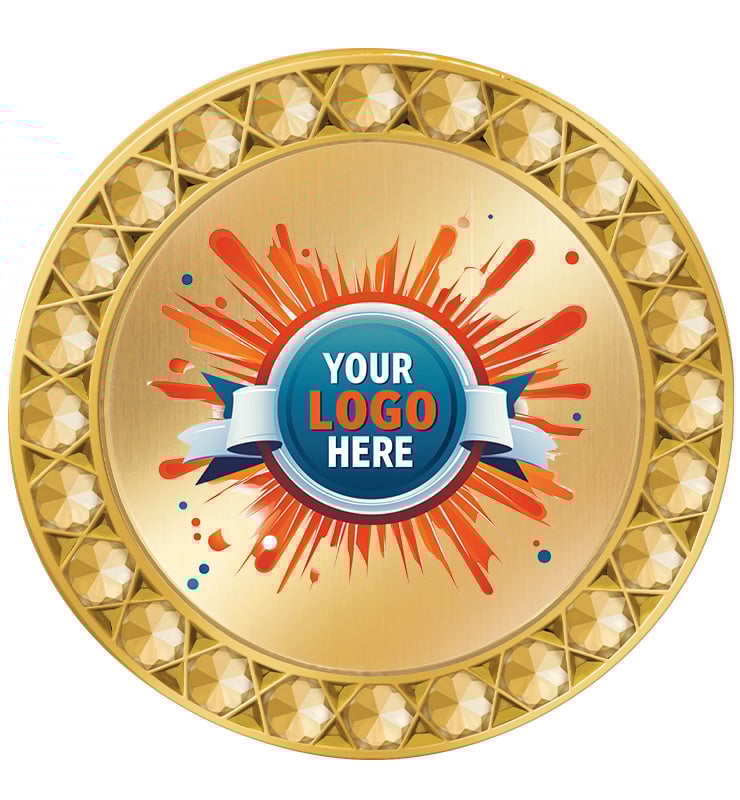 1.4" Printz Gold Twinkler Pin