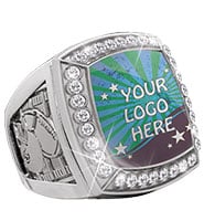 Custom Deluxe Insert Silver Football Ring
