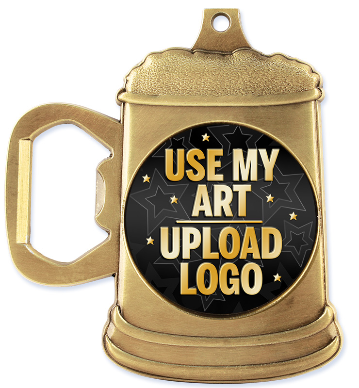 Custom Insert Stein Bottle Opener Medal