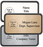 Large Rounded Black Frame Badge