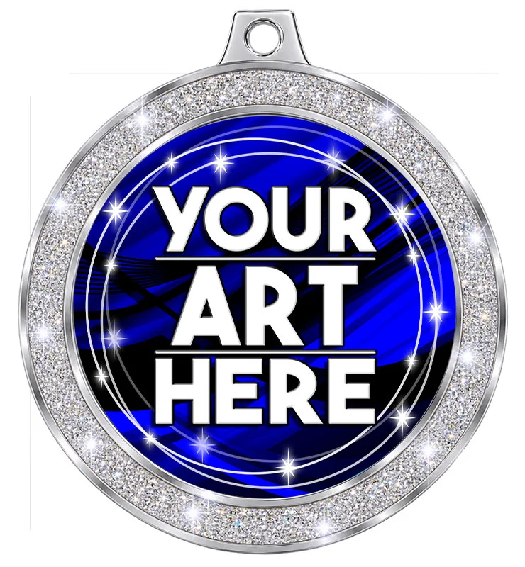2" Silver Glitter Insert Medal