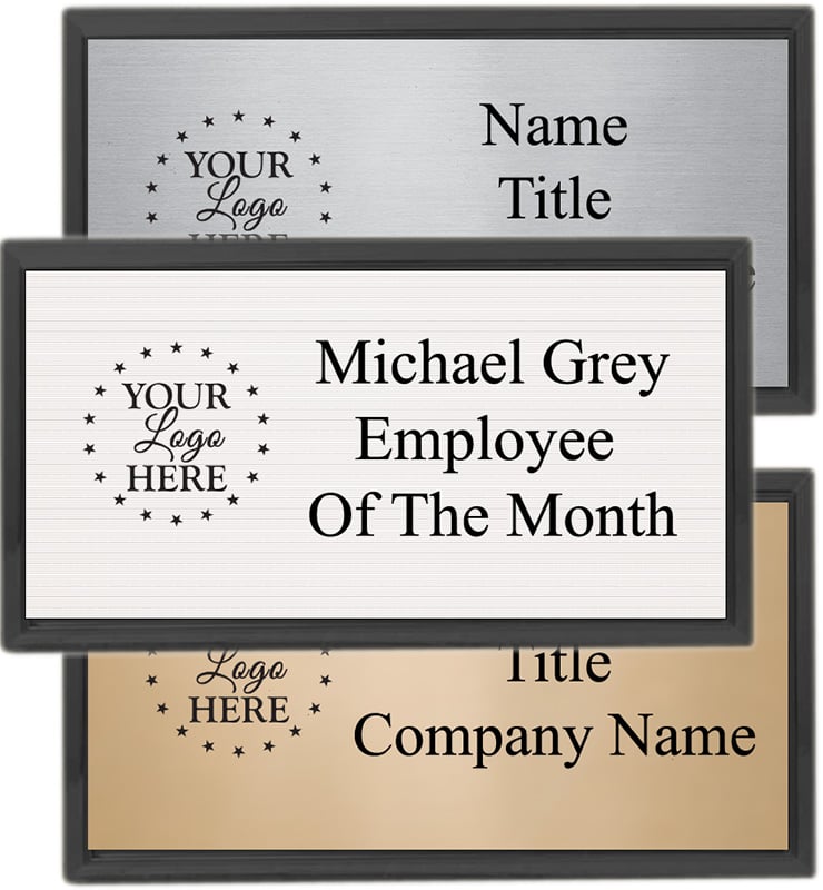 Large Rectangle Black Frame Badge