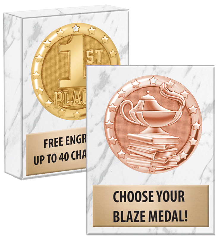 White Marble Blaze Paperweight