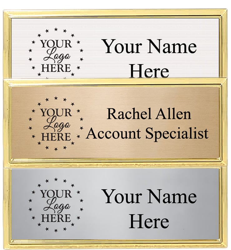 Small Rectangle Gold Frame Badge