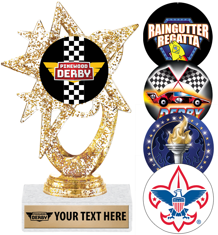 6" Gold Glitter Astral Star Scouts&trade; Trophies