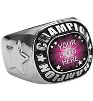 Custom Insert Silver Championship Ring