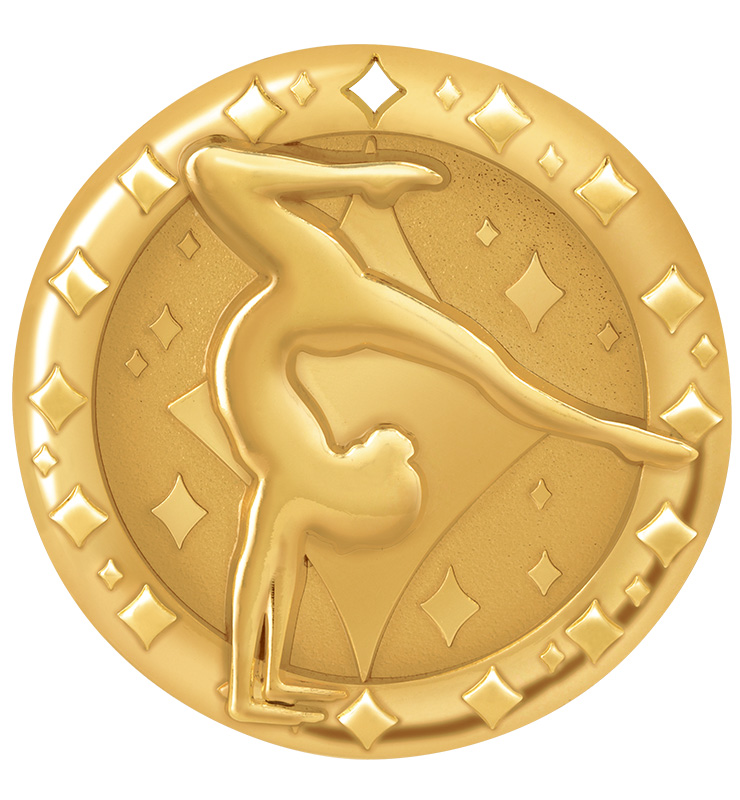 2" Female Gymnastics Blaze Medals
