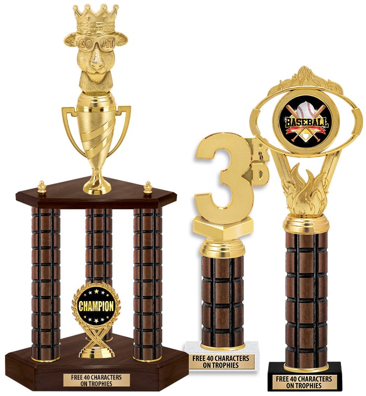 Mosaic Wood Column Trophies