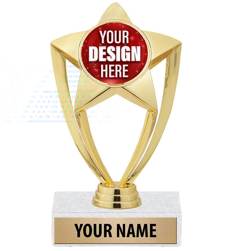 Shiny Gold Star Custom Insert Trophy