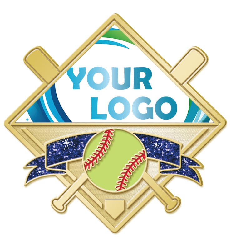 1.25" Softball Glitter Insert Pin