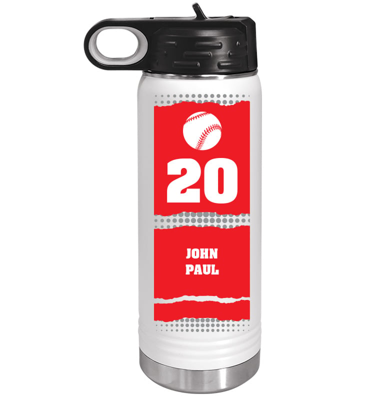 White School Spirit Water Bottle 20oz - Red White
