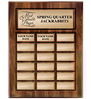 18 Plate Cherry Wood Perpetual Plaque