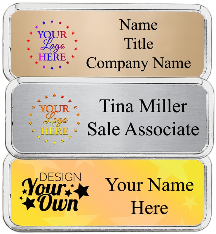 Small Rounded Silver Frame Color Badge