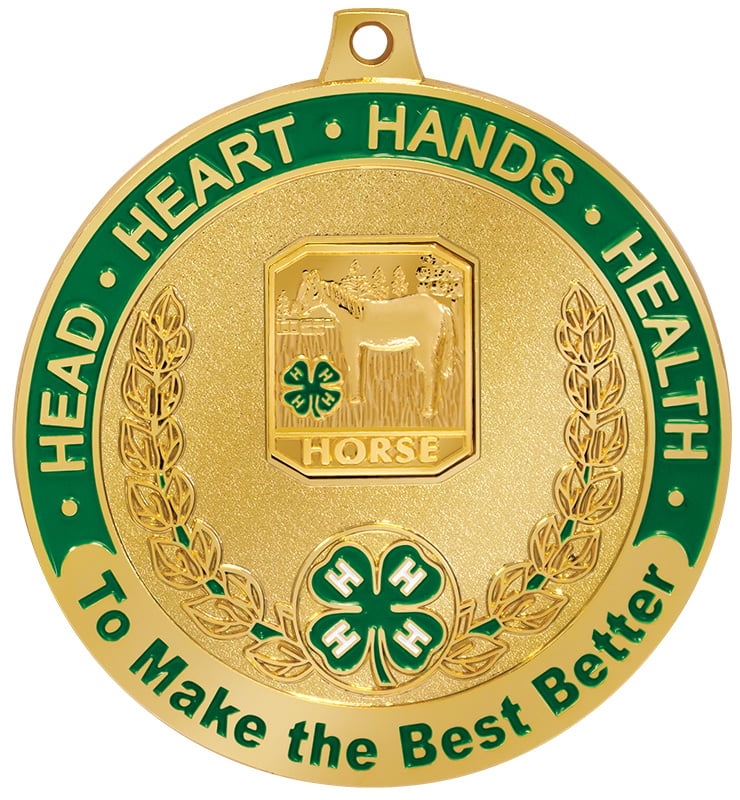 2 1/2" 4-H Horse Medal