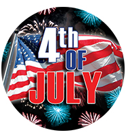 2" 4th Of July Sticker