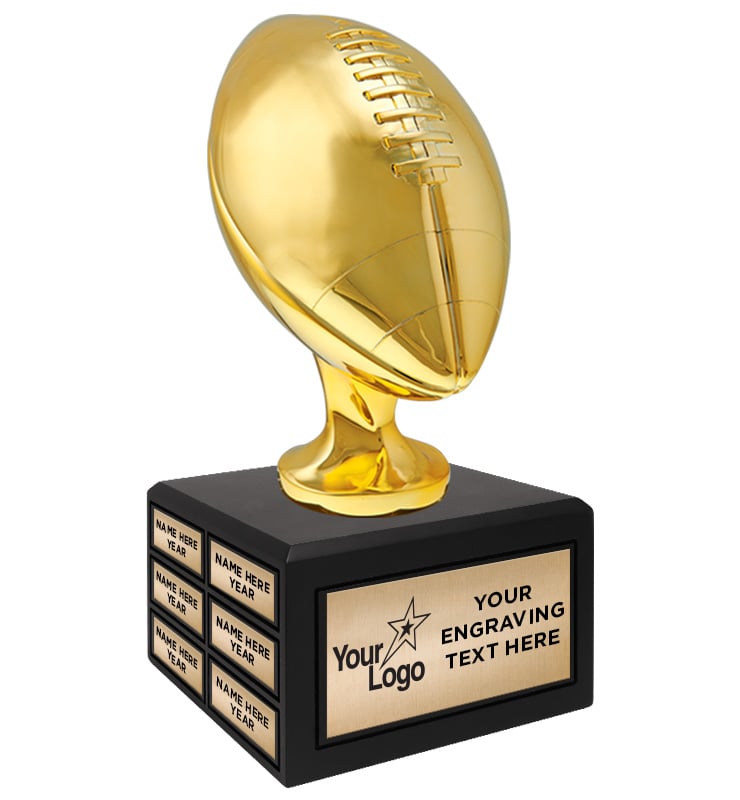Shiny Gold Football Perpetual Trophy