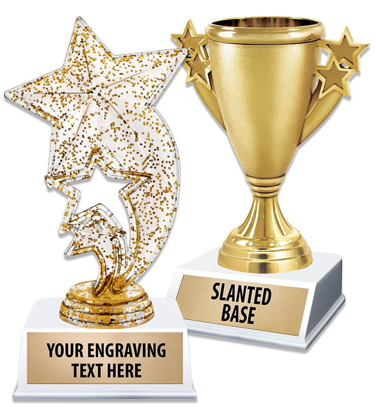 6" Contemporary White Base Trophy