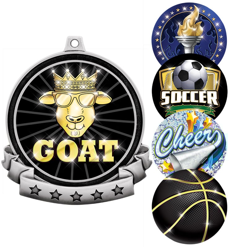 2 1/2" Silver Banner Insert Medal