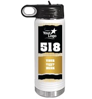 White School Spirit Water Bottle 20oz - Black Gold