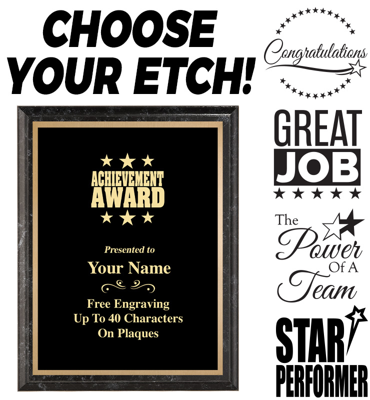 Classic Etched Black Plaques