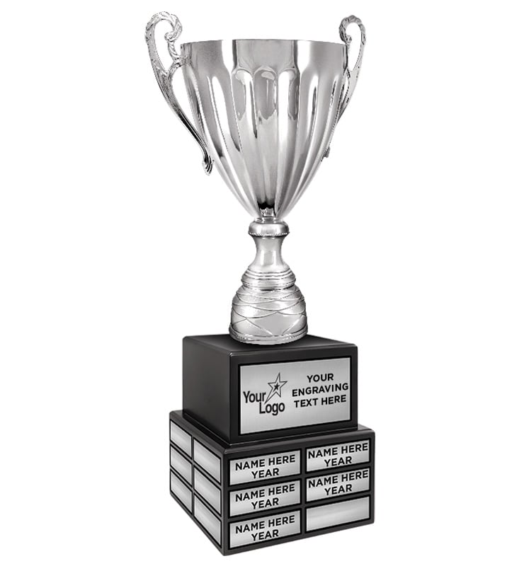 22 1/2" Silver Metal Cup Perpetual Trophy
