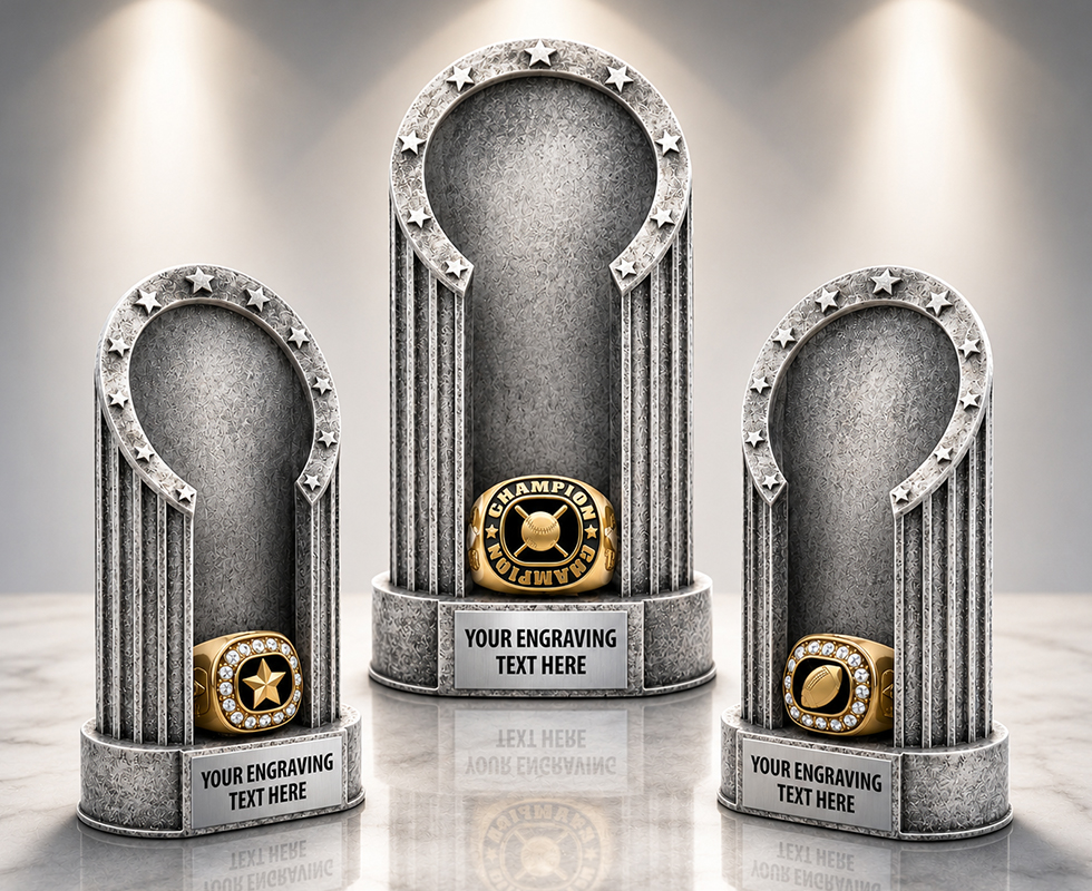 Stadium Display Sculpture With Champion Ring