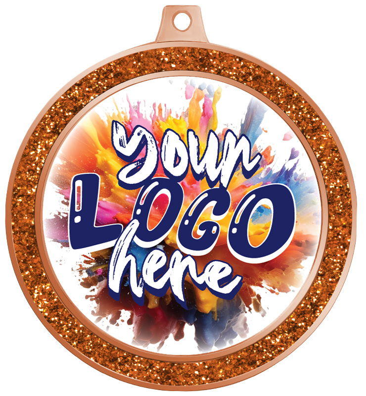 2 1/2" Bronze Glitter Insert Medal